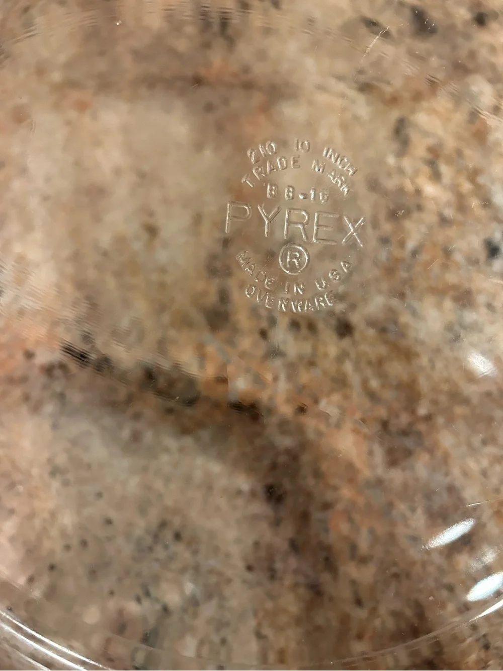 Pyrex TRADE MARK #210 Clear Glass Pie Plates 10” Set of (2) 1.25” & 1.50” deep